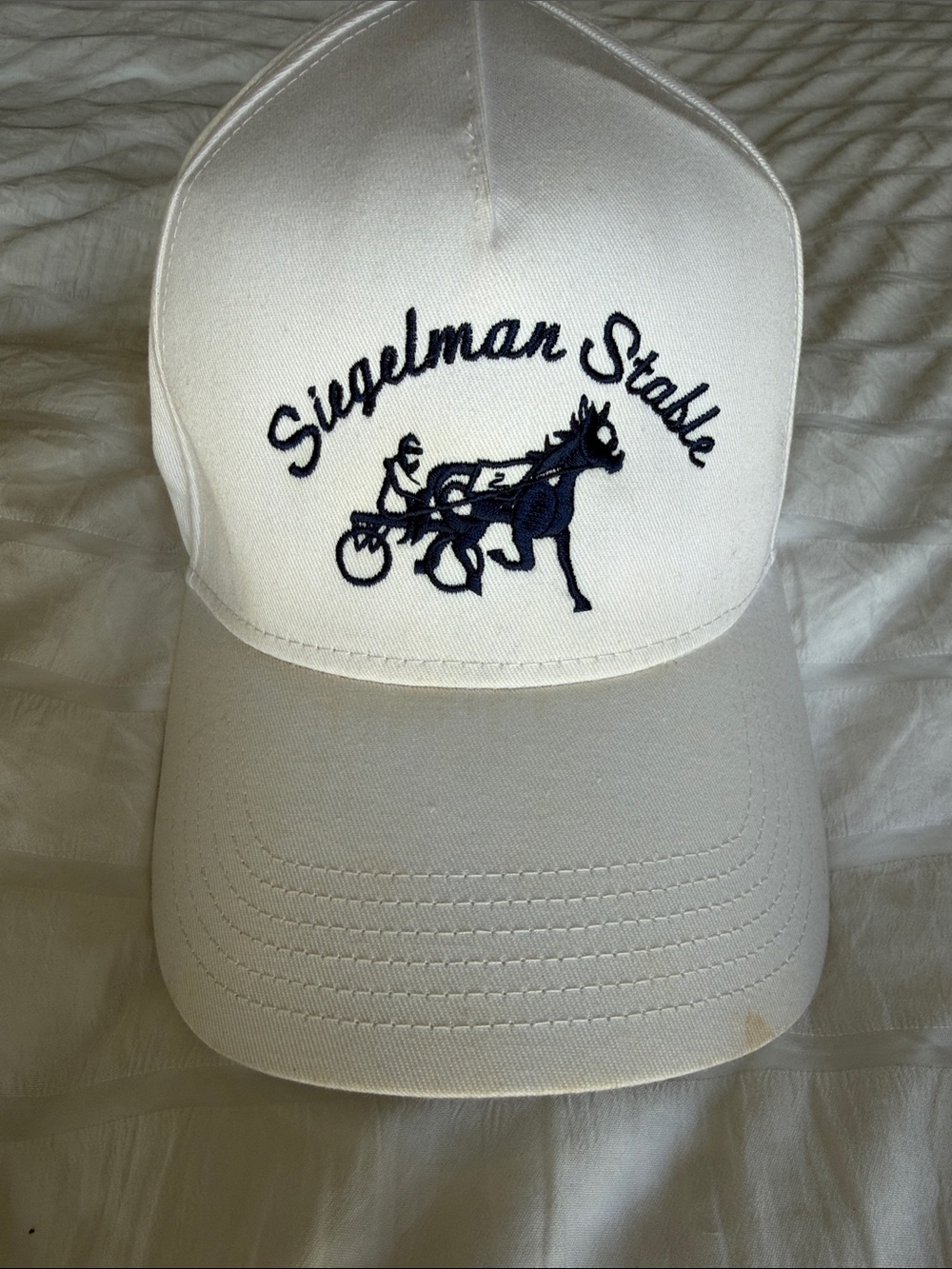 Siegelman Stable White and Navy Men's Baseball Cap